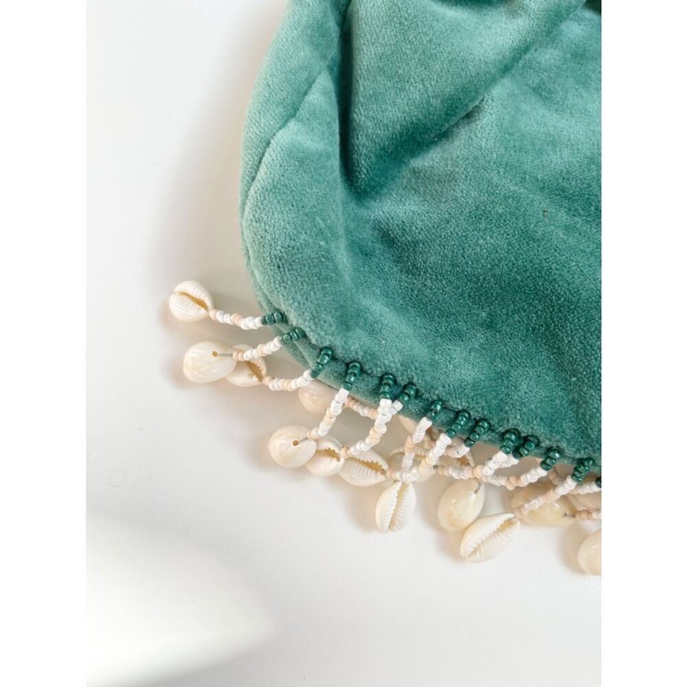 Free People Vancouver Velvet Clutch with shell-fringe. Pouch Purse - Picture 6 of 8